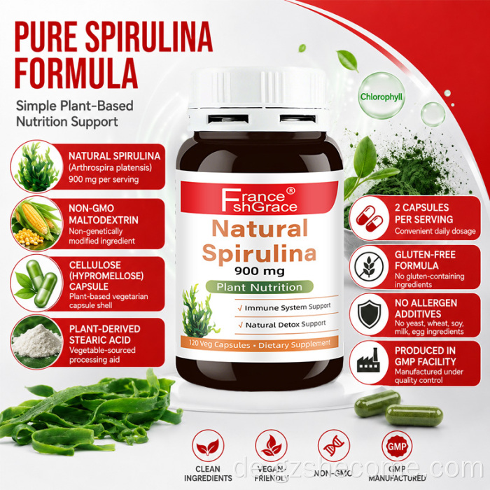 Shecome Spirulina-Kapseln unterstützen das Immunsystem